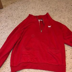 Red half zip up